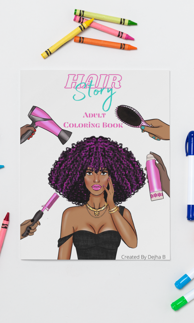 Hair Story  Adult Coloring Book