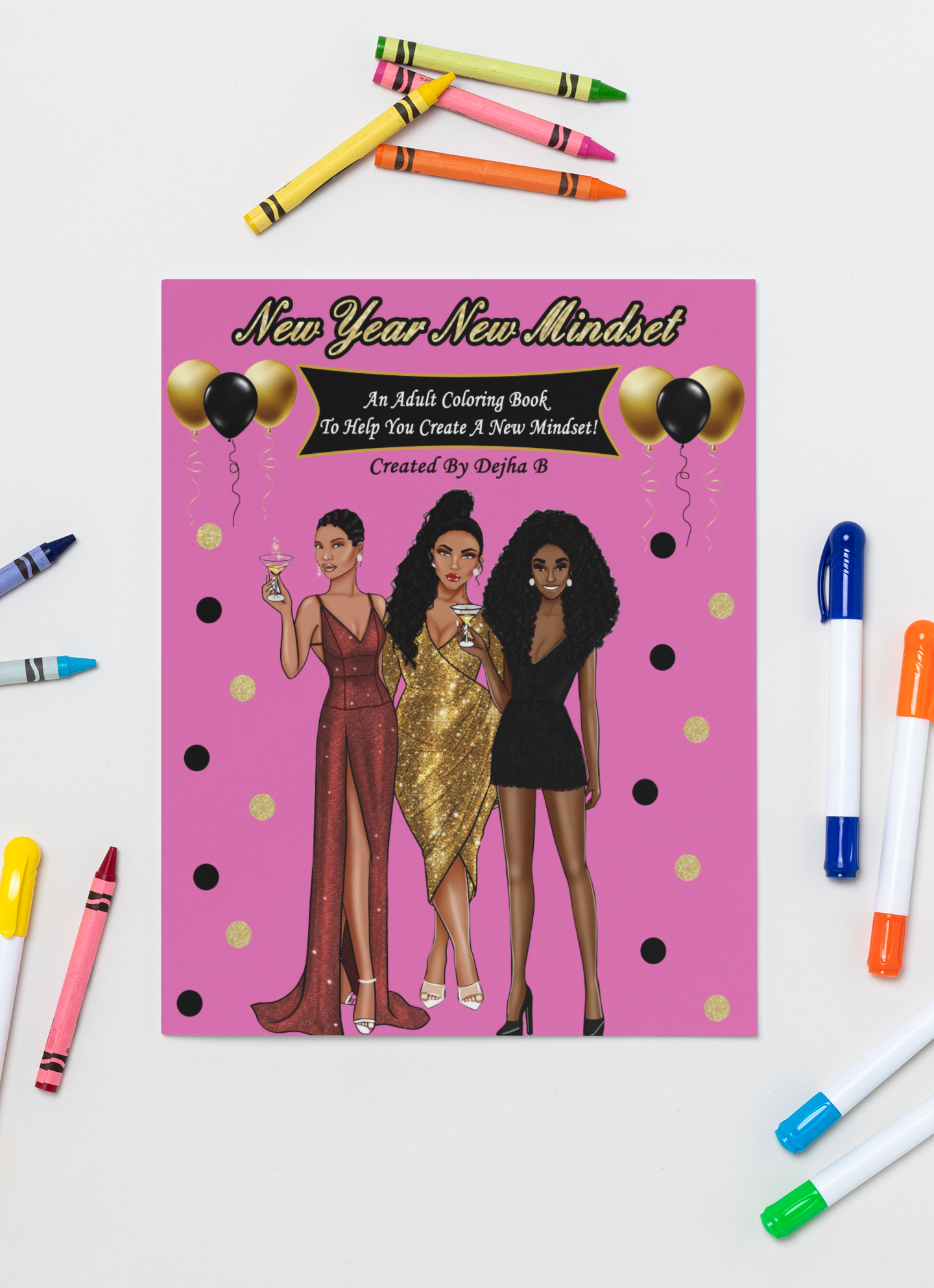 New Year New Mindset Adult Coloring Book Color and Sip Kit - Image 2