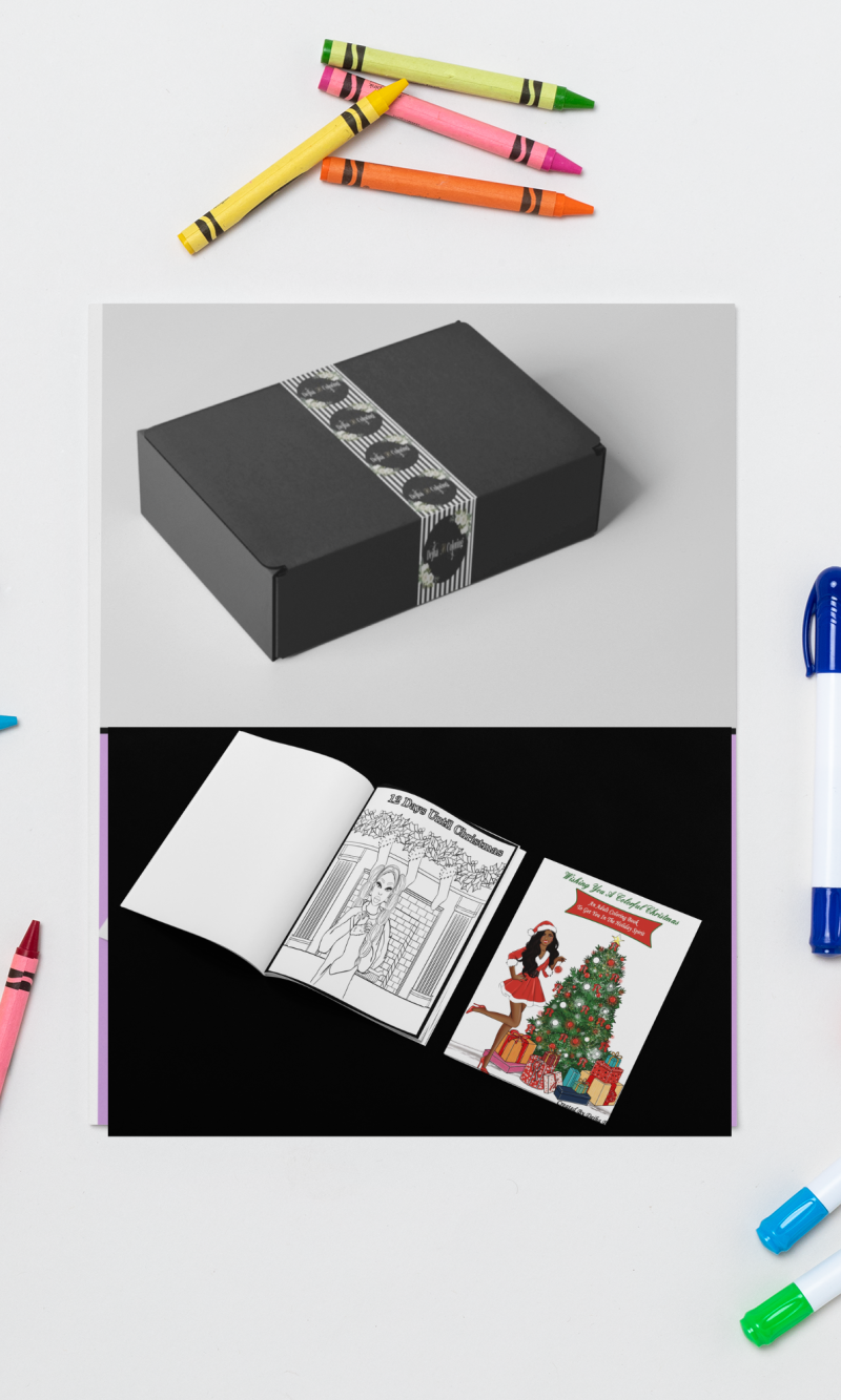 Wishing You A Colorful Christmas Adult Coloring Book Color and Sip Kit