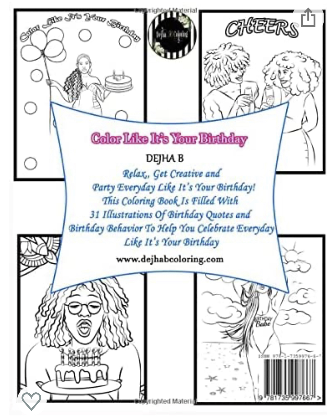 New Adult Coloring Book Color Like It's Your Birthday - Image 2