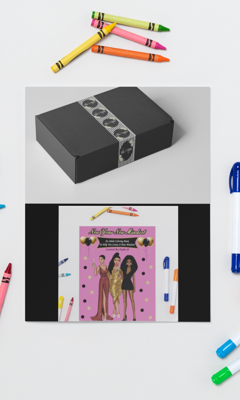 New Year New Mindset  Adult Coloring Book Color and Sip Kit