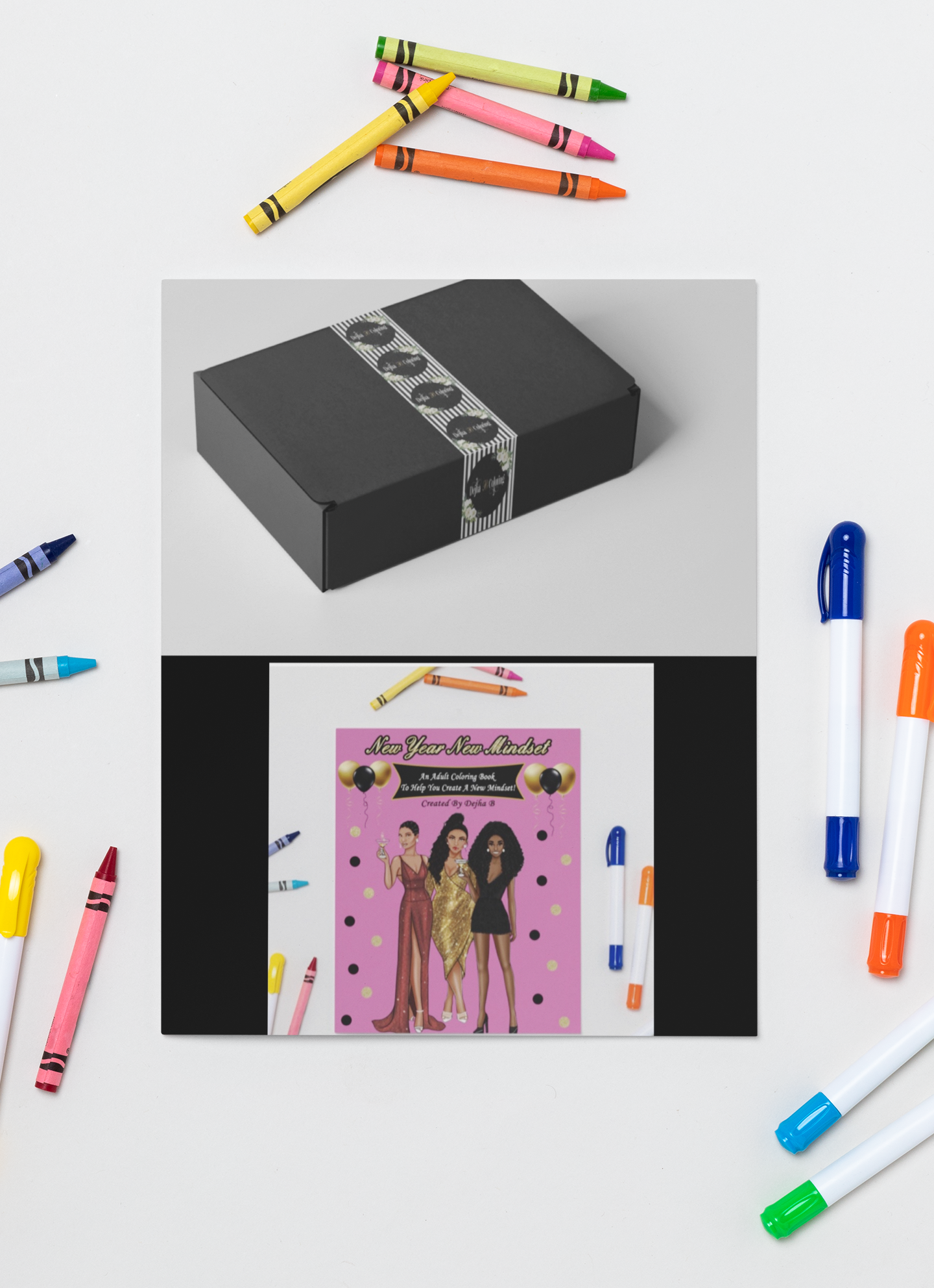 New Year New Mindset Adult Coloring Book Color and Sip Kit