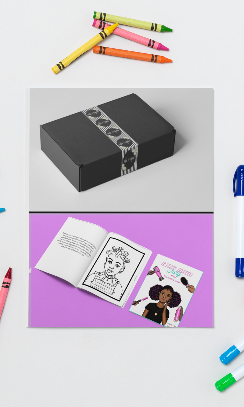 Hair Story Kids Coloring Book Color and Sip Kit