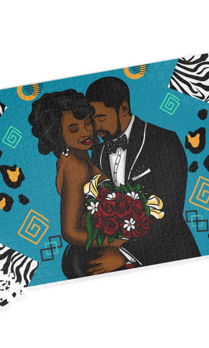 Black Couple Wedding Puzzle